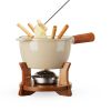 Beige & Wood Cast Iron Fondue Set by Twine Living™