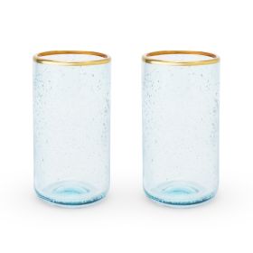 Aqua Bubble Glass Tumbler Set by Twine®