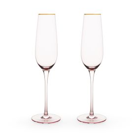 Rose Crystal Champagne Flute Set by Twine®