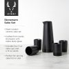 5-Piece Stoneware Sake Set in Black Viski®