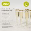 Plastic Gold-Rimmed Champagne Flutes by True