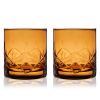 Admiral Cut Crystal Rocks Glasses in Amber Viski®