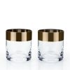 Irving Crystal Bronze-Rim Rocks Glasses Viski®