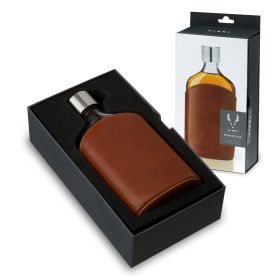 Admiral Parker Leather-Wrapped Glass Flask Viski®