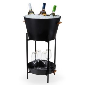 Black Beverage Tub with Stand & Tray by Twine Living®