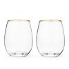 Gilded Stemless Wine Glass Set by Twine