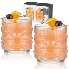 Pacific Crystal Tiki Lowball Tumblers Viski®