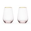 Rose Crystal Stemless Wine Glass Set by Twine®