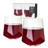Seneca Crystal Faceted Wine Glasses Viski®