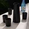 5-Piece Stoneware Sake Set in Black Viski®