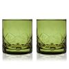 Admiral Cut Crystal Rocks Glasses in Green Viski®