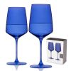 Reserve Nouveau Crystal Wine Glasses in Cobalt Viski®