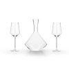 3-Piece Raye Crystal Angled Bordeaux Glass and Decanter Set