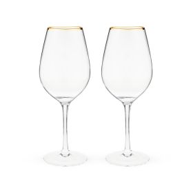 Gilded Stemmed Wine Glass Set by Twine