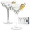 Seneca Faceted Crystal Martini Glasses Viski®