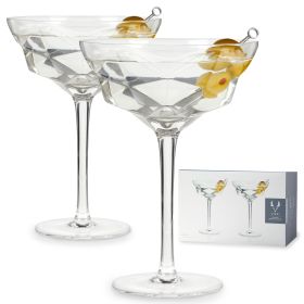 Seneca Faceted Crystal Martini Glasses Viski®