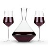 3-Piece Raye Crystal Angled Bordeaux Glass and Decanter Set